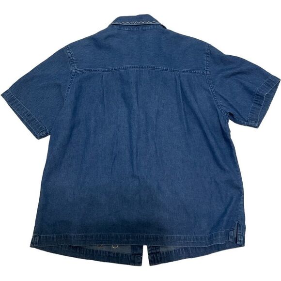 𝅺Dress Barn Button-down Chambray Egyptian Shirt Size M - Picture 4 of 4